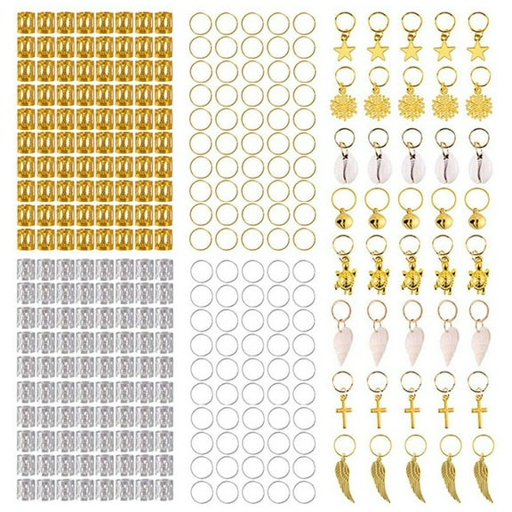 Yokua Rock Style Headdress Alloy Rings Clips for Goddess Locs Crochet Braiding