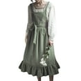thumbnail image 1 of Yokua Ruffle Baking Apron Pinafore Dress Adjustable Maid Costume Apron with Pockets, 1 of 20