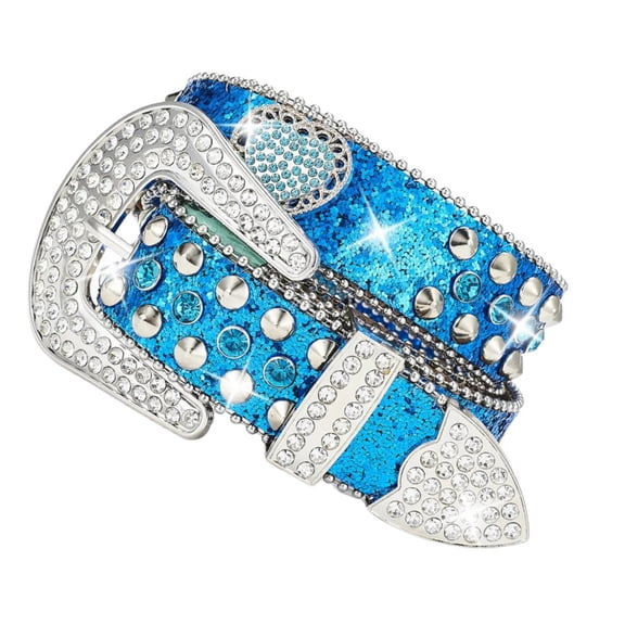 Yokua Sequined Waist Belt for Pants Cool Rhinestones Studded Belt Concerts Waistband