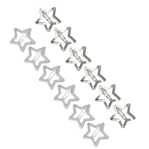 Yokua Silver Color Star Shape Hair Pin Teens Dopamine Look Ponytail Bangs Hair Clip