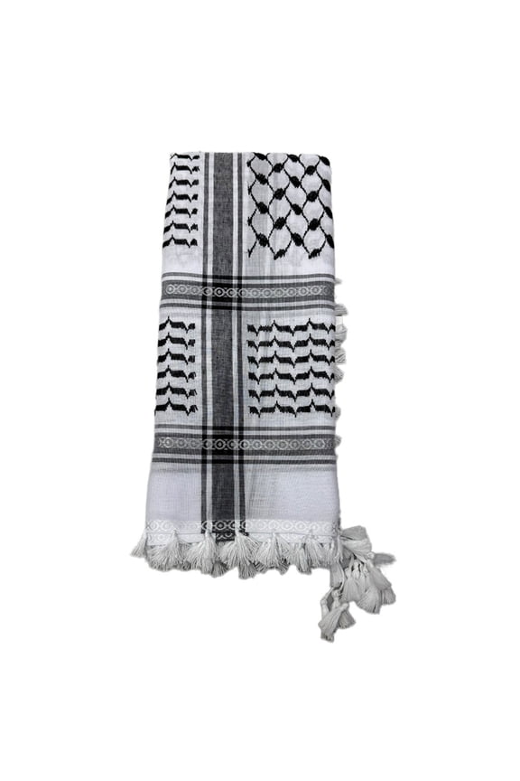 Simple Fringed Arafat Head Scarf Unique Pattern Shemagh for Ethnic Enthusiasts