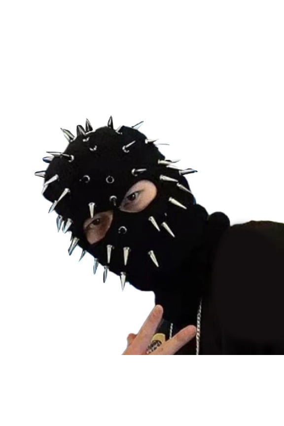 Ski Mask Knitted Full Face Rivet Balaclava Mask Halloween Party Beanies Hat
