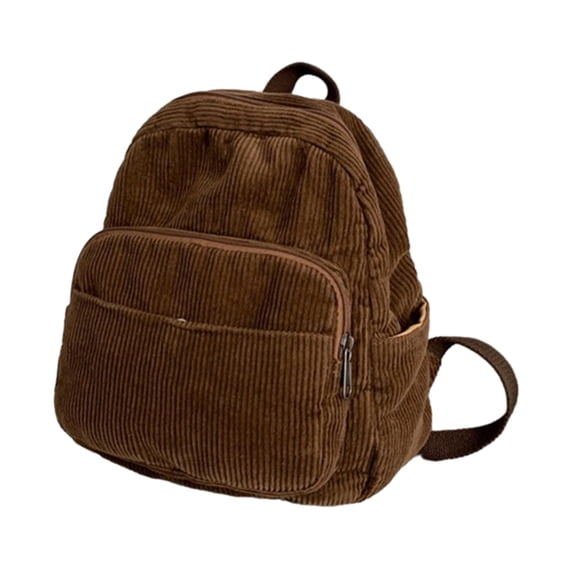 Yokua Small Corduroy Backpack Vintage School Bag Daypack for Fashion Enthusiasts