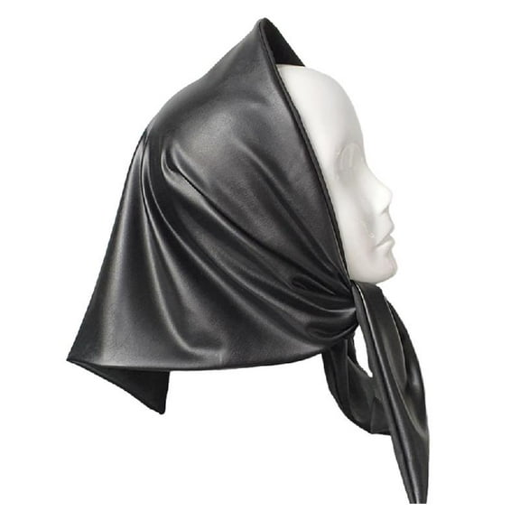 Yokua Soft Faux Leather Triangle Scarf Womens Headscarf Covering Headwraps Bandana