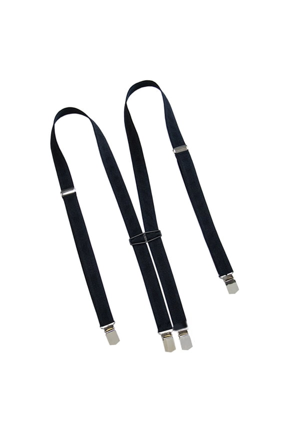 Solid Color Men's Suspenders for Formal Suit Elastic Strap Metal Clip Bracers
