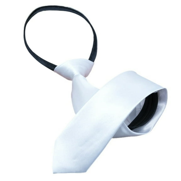 Yokua Solid Color White Pre Tied Tie for Business Professionals and Formal Occasion