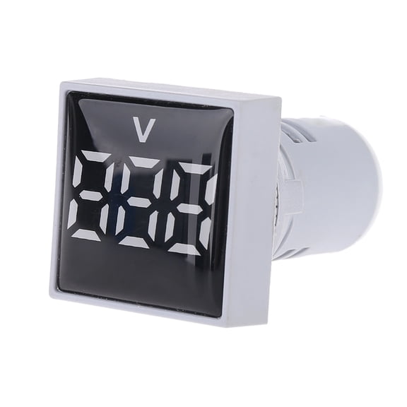 Yokua Square Voltmeter AC 20-500V Volt Meter Panel LED Digital Voltage Indicator Light 22mm White/Red/Blue/Yellow/Green