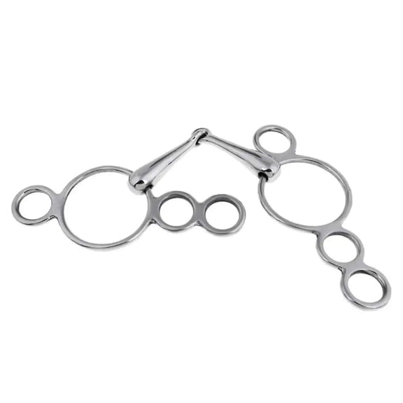 Yokua Stainless Steel Metal Gag Bit Horse Bit Jointed Mouth Loose Rings