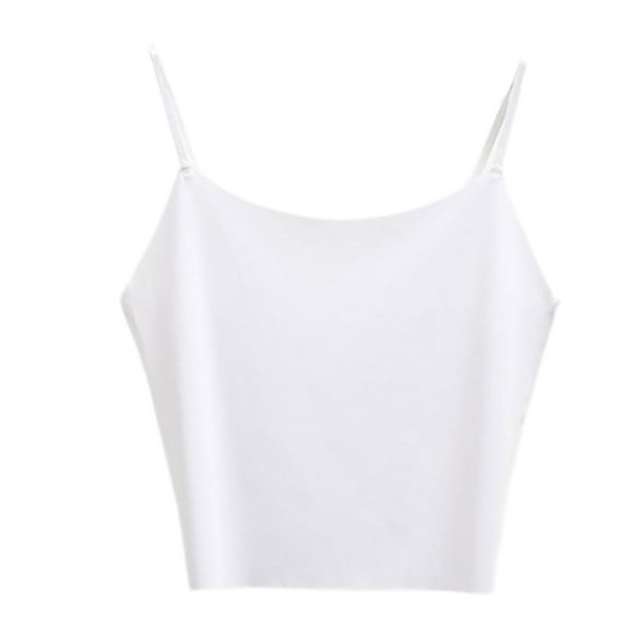 Yokua Stretch Crop Tops for Women Solid Camisole for Tank Tops All-match Basic Sport T