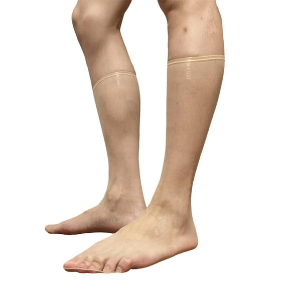 Yokua Stretchy Nylon Sheer Knee Highs Dress Socks Over the Calf Dress Socks for Men