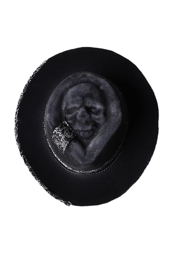 Stylish Halloween Skull Cowboy Hat Fashionable and Eye-catching Accessory
