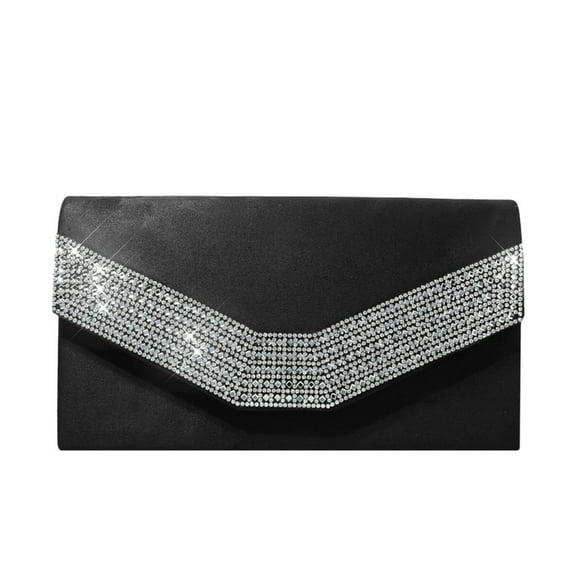 Yokua Stylish Velvet Rhinestone Clutch Chain Shoulder Bags Evening Bag for Party