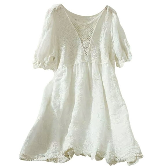 Yokua Summers Dress Casual Loose Short Shirt Dress Cute Flowys Swing Babydoll Dress