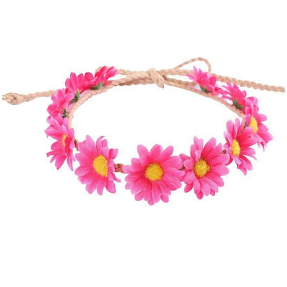 Yokua Sunflower Hair Wreath Headband Daisy Floral Crown Garland Adjustable Headpiece