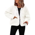 thumbnail image 1 of Yokua Thermal Fleece Jacket Button Down Fuzzy Coat for Women Warmth in Cold Weather, 1 of 10