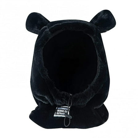 Yokua Thermal Plush Bear Ear Cap Windproof Hood Winter Balaclava for Outdoor Female
