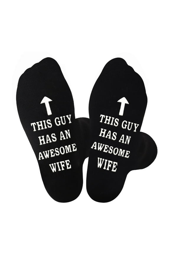 This Guy Has An Awesome Wife Crew Socks Husband Socks Non Slip Letters Socks