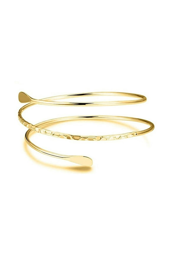 Three Layer Coil Upper Arm Band Cuff Armlets for Girls Arm Bangle Adjustable