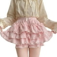 thumbnail image 1 of Yokua Tiered Ruffle Lace Pumpkin Shorts for Women Sweet Bowknot Warm Plush Bloomers, 1 of 18