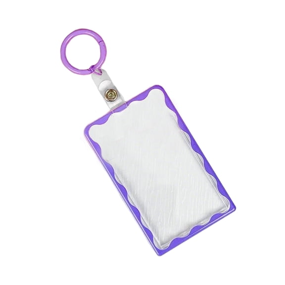 Yokua Transparent Acrylic Card Holder Keychain Sleeve Case for Photos and ID Cards