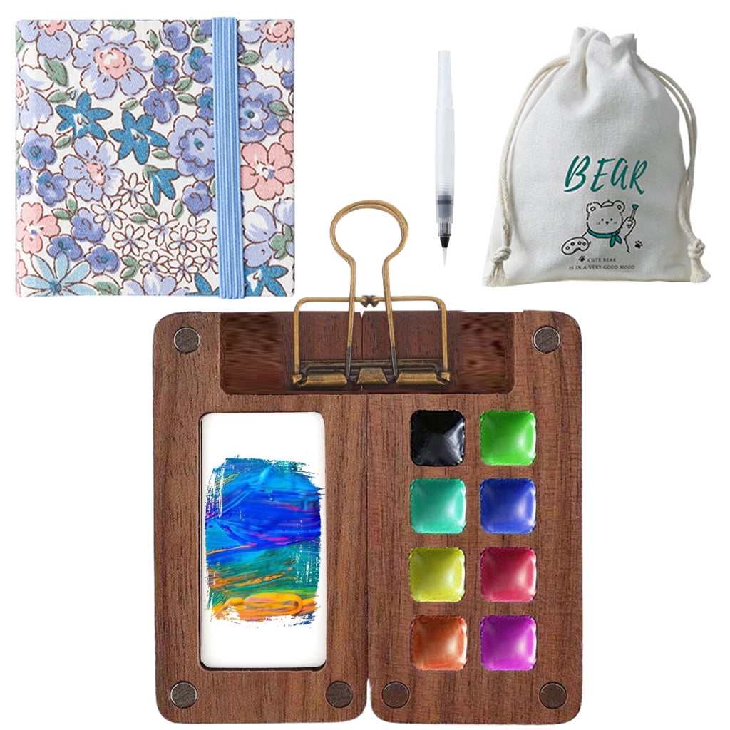 Yokua Travel Watercolor Set Small Paint Palette 8/15 Colors Watercolor Palette Set