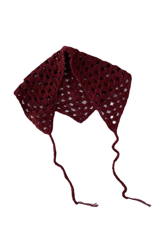 Triangular for Head Kerchief Bandana Scarves Headband Knitted Headwrap for Cam