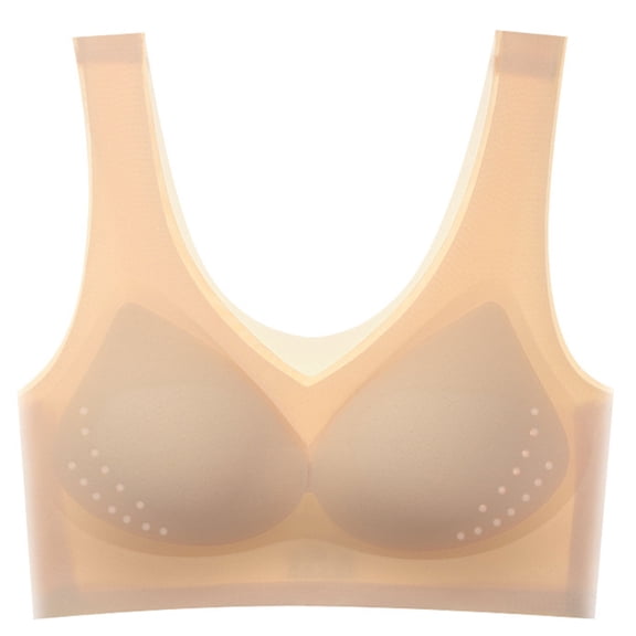 Yokua Ultra-thin Ice Bra Women's Seamless Sports Bra Soft Breathable Sleeping Bra