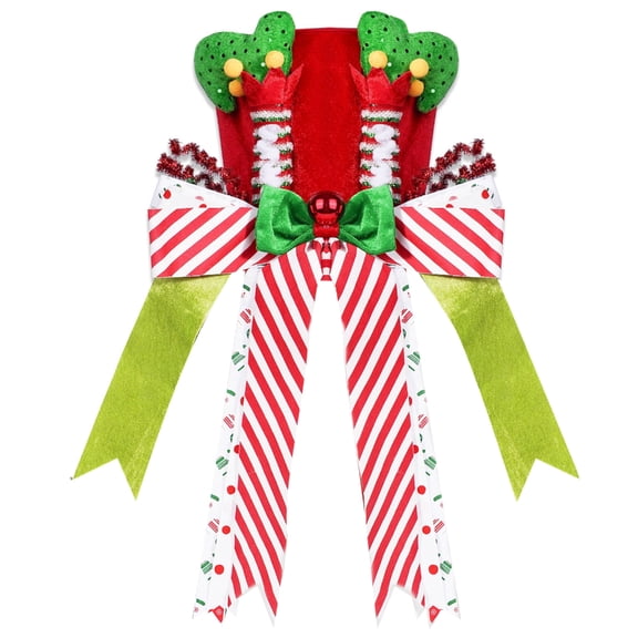 Yokua Unique Christmas Elf Hat Tree Toppers Comfortable Wear Holiday Celebration