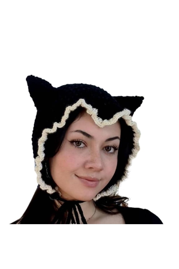 Unique Horn Bucket Hat Head Covering Beanies Earflaps Halloween Costume