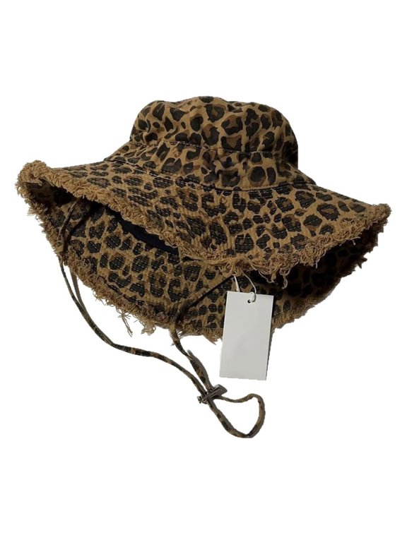 Unisex Animal Print Fisherman Hat Summer Outdoor Sun Protection Leopards Hat