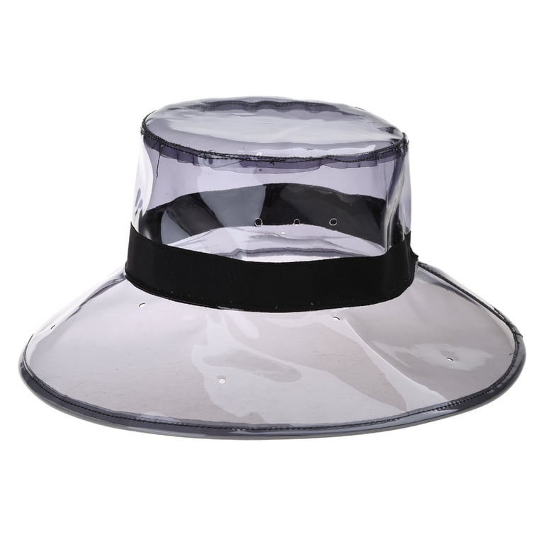 Yokua Unisex PVC Transparent Bucket Hat Bright Jelly Wide Brim