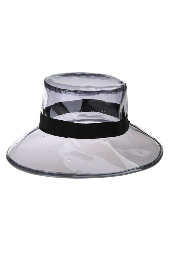 Unisex PVC Transparent Bucket Hat Bright Jelly Wide Brim Waterproof Rain hat
