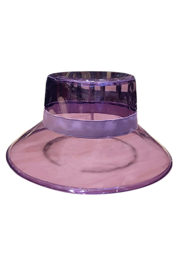 Unisex PVC Transparent Bucket Hat Bright Jelly Wide Brim Waterproof Rain hat