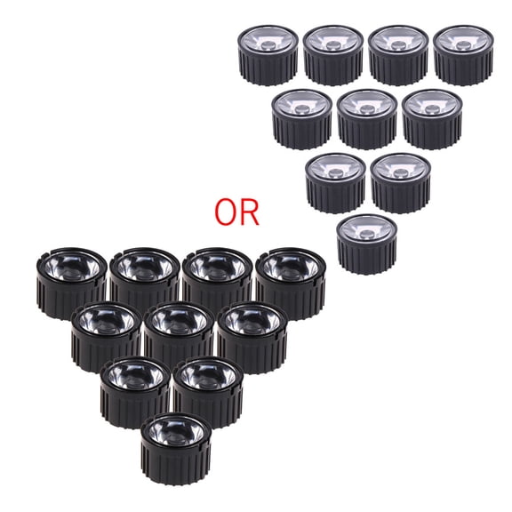 Yokua Upgraded LED Lens with 20mm Diamter Black Holder for LED Light 13mm Height