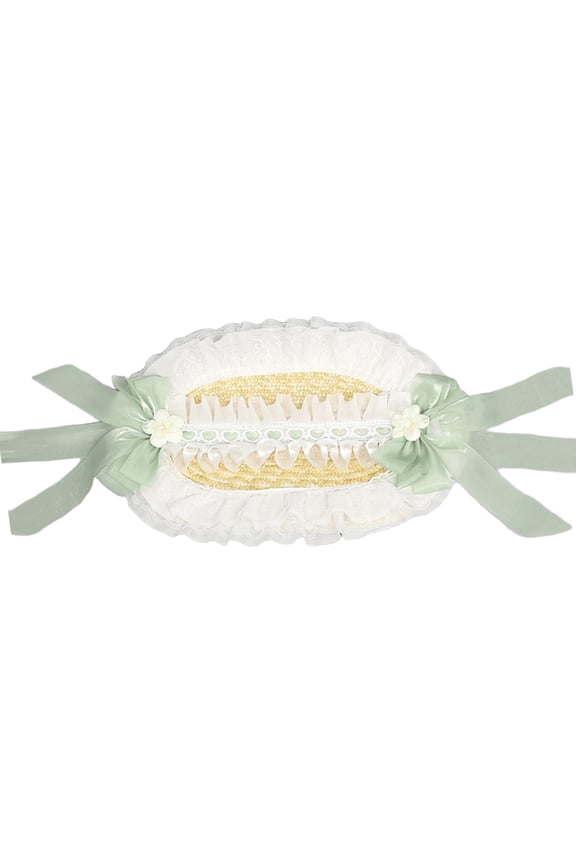 Vintage French Lace Bonnet Hat Sunproof Straw Hat for Women Victorian Headwear