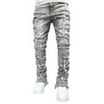 thumbnail image 1 of Yokua Vintage Hole Ripped Distressed Jeans for Men Straight Washed Denims Trousers, 1 of 1