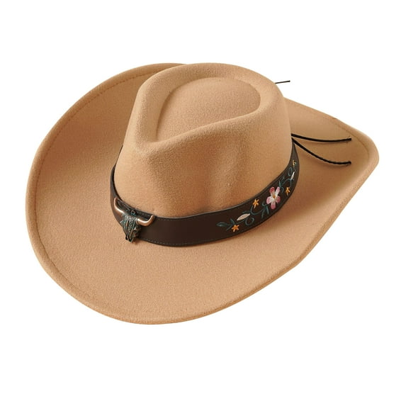 Yokua Vintage Mexican Hat Halloween Felt Wide Brim Caps Cowboy Hats Party Decor