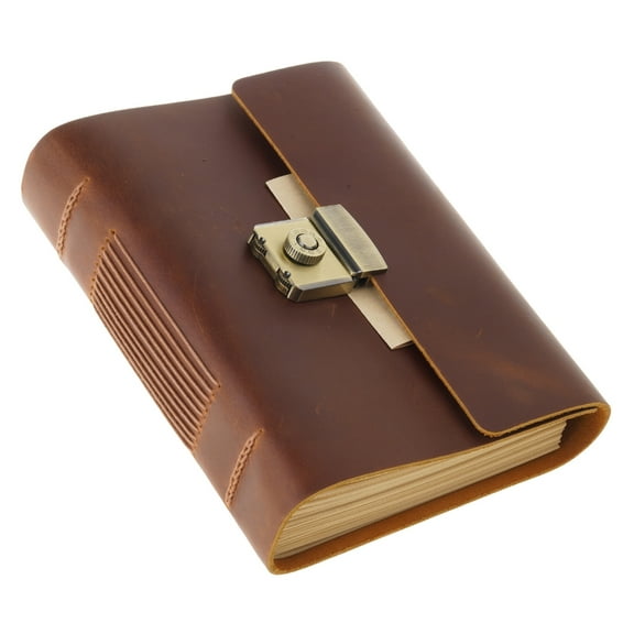 Yokua Vintage Scrapbook Leather Journal Notepad Planner Notebook with Password Lock