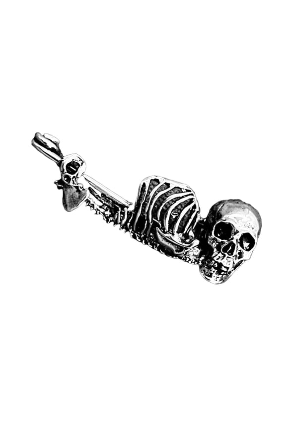 Vintage Skull Brooch Pin Punk Lapel Pin Brooch Clip Halloween Clothing Decors