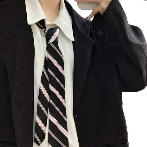 Yokua Vintage Striped Neck Tie for Women Men Japanese JK Style Necktie Casual Ties