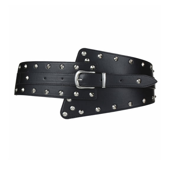 Yokua Waist Chain Punk Wide Chain Rivets Sexy Waist Belt Studded Belt