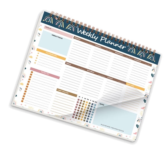 Yokua Weekly Planner Notebook Coil-binding Weekly Academic Planner 52 Week Journal