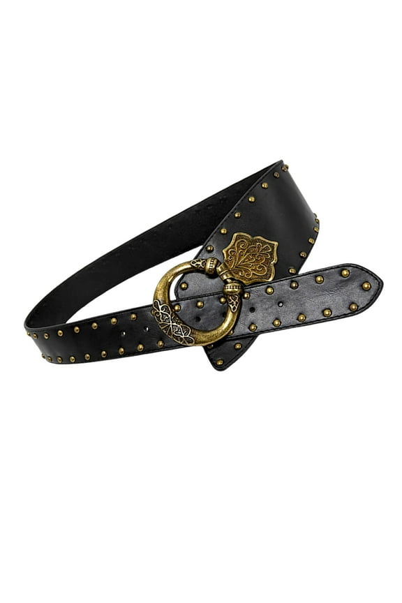 Western Styles Wide Belt Rivet Studded Corset Waistband Hiphop Dance Punk Belt