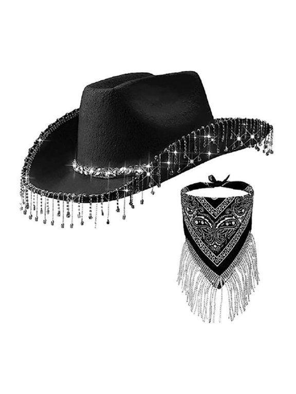 WesternStyle Fringed Cowboy Hat Cowgirl Hat Bridal Shower Party Costume Suit
