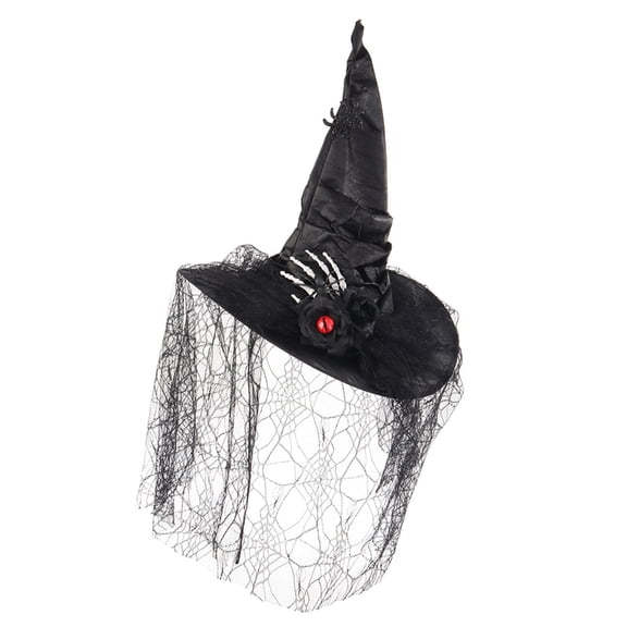 Yokua Witch Hat For Costume Parties Delicate Lace Embroidery Breathable Fabric