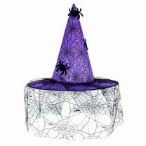 Yokua Witch Hat Halloween Witch Hats with Lace Veil for Pumpkin Party Decorations