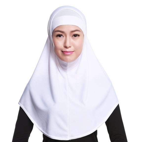 Yokua Women 2Pcs Hijab Scarf Solid Color Muslim Cotton Headscarf Islamic Neck Cover