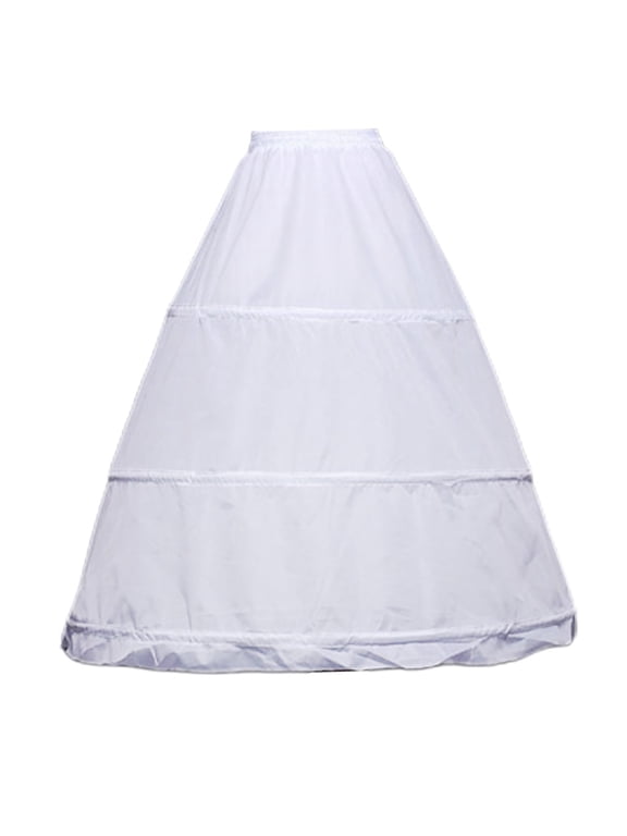 Women 3 Hoops A-Line Petticoat Adjustable Drawstring Waist Wedding Bridal Dress