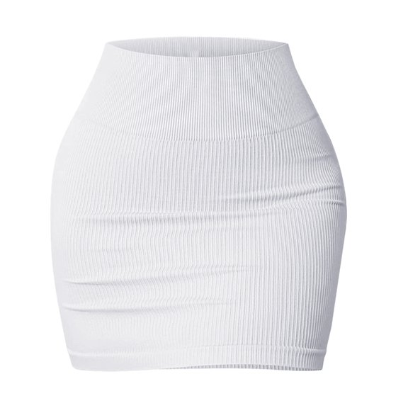 Yokua Women Above Knee Basic Short Bodycon Skirt Casual Summer Mini Short Skirts
