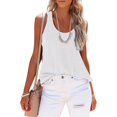 thumbnail image 1 of Yokua Women Basic Solid Color Racerback Tank Top Round Neck Sleeveless Vest T-Shirt, 1 of 15
